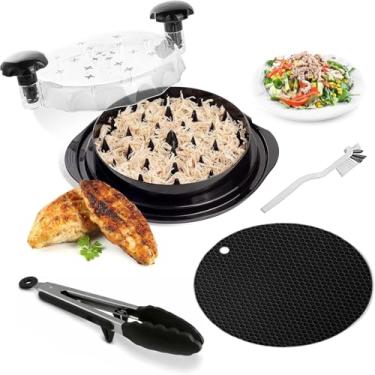 Imagem de Triturador de frango para torcer grande 25 cm - Triturador de carne com pinça e tapete de silicone - Tapete antiderrapante - Adequado para carne de porco e frango - Ferramenta para triturar peito de