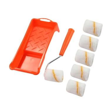 Imagem de Bothyi Conjunto de acessórios para rolo de pintura de 2 polegadas com bandeja, kit de rolo de pintura pequeno, para parede de lona de marceneiro