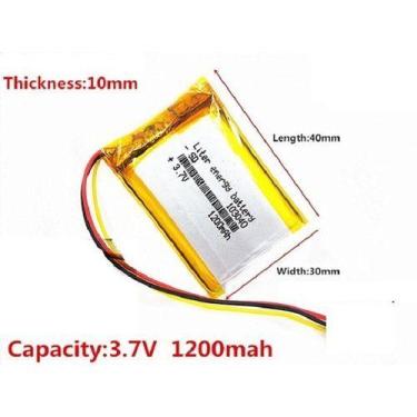 Imagem de 1 Unidade 103040 3 Fios 3,7v 1200mah 10mm X 30mm X 40mm - - KMIG