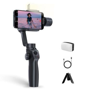 Imagem de Estabilizador gimbal para smartphone FUNSNAP 3 eixos, gimbal portátil com luz de preenchimento, para Tiktok, YouTube, vlog, estabilizador para Android e iPhone 15, 14, 13 Pro Max