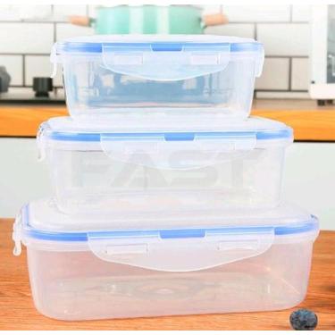 Imagem de Conjunto Pote Plastico transparente 500ml 1000ml 1500ml - LP House