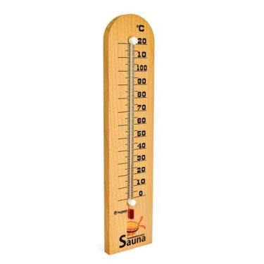Imagem de Termometro para sauna em madeira tratada clara. - INCOTERM