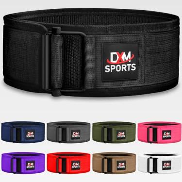 Imagem de DXM SPORTS Cinto de levantamento de peso autotravante – homens mulheres academia fitness treinamento de força, musculação powerlifting, levantamento de peso, agachamento Deadlift, cinto de exercício