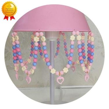 Imagem de Luminária Coração Abajur Decoração Quarto Menina Rosa Bebê - Lustres S
