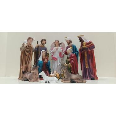 Imagem de Presépio de Natal Tradicional Color de Resina 30cm 11 peças - Zona Liv