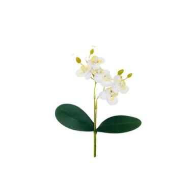 Imagem de Mini Orquídea Siliconada 20cm Decoração Presente Festa - Onix , Branco