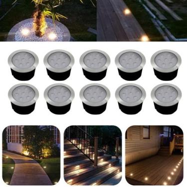 Imagem de 10 Luminárias Balizadores Spot Led SMD Em PVC De 7W Luz Branco Quente 