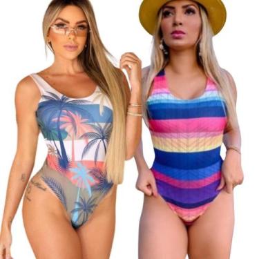 Imagem de Kit 2 Biquini Maio Feminino Praia Moda Verde Body Maio Gold - Dioper S