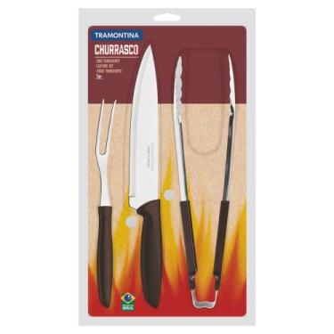 Imagem de Kit para Churrasco Tramontina Plenus com Lâminas em Aço Inox e Cabos d