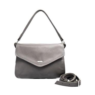 Imagem de Bolsa feminina de ombro de couro grafite Cloe - Zaia
