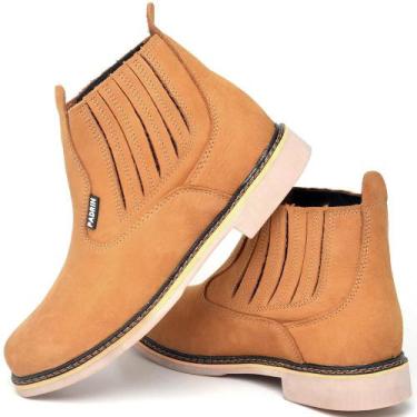 Imagem de Botina Chelsea Masculina Nobuck Couro Clássica Bico Quadrado Adulto e 