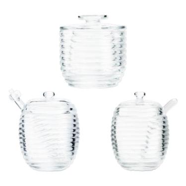 Imagem de Kit Lyor Colmeia Açucareiro, Meleira e Manteigueira Francesa