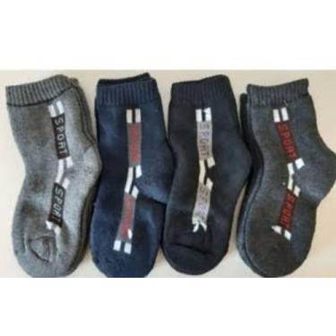 Imagem de 12 Pares Meia infantil Masculina ALGODÃO N 35 a 40 Grossa cano médio A