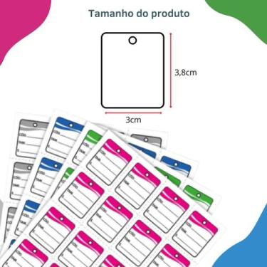Imagem de 1 Mil Etiquetas Tag Para Precificação Roupas 30x38mm Sortida - Acessor
