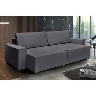 Imagem de Sofá Dallas 2.60m Retrátil  - Sofisticato, chumbo