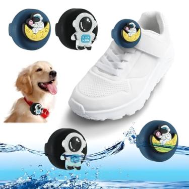 Imagem de Pacote com 2 suportes AirTag para cadarços infantis, capa de silicone invisível resistente ao desgaste para crianças, acessórios para crianças e animais de estimação (astronauta + cosmonauta)