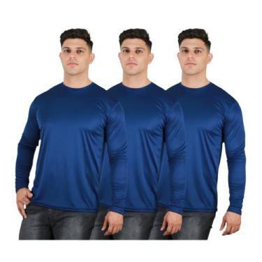 Imagem de Kit 3 Camisetas Térmica Masculina Segunda Pele Proteção UV50 - TRV, 3 