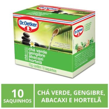 Imagem de Chá Dr. Oetker, Chá Verde, Gengibre, Abacaxi e Hortelã