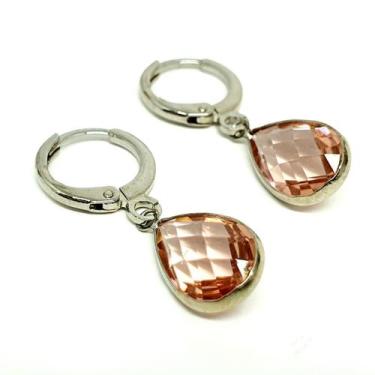 Imagem de Brinco Folheado a Rhodium Argolinha com Zircônia - SUGGESTIONE