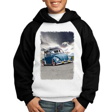 Imagem de Moletom Infantil Fusca Retrô - Foca na Moda, Branco, Preto, 10