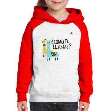 Imagem de Moletom Infantil Como te llamas - Foca na Moda, Branco, Vermelho, 8
