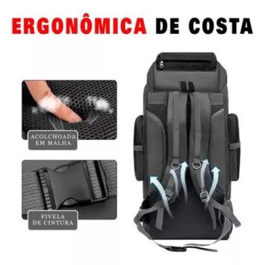 Imagem de Mochila Cargueira Camp 90 Litros Resistente A Água Reforçada - OEM, Ve