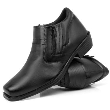 Imagem de Bota Social Masculina Marrom Zíper Confortável Moderna Preta Calce Fác
