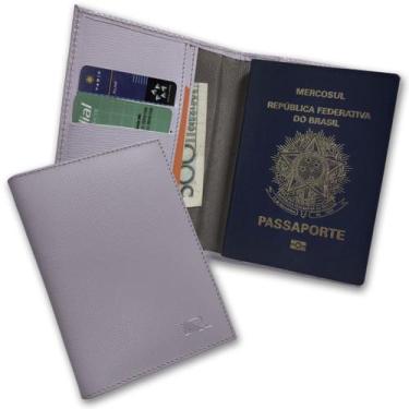 Imagem de Carteira Porta Passaporte Couro RFID Blocking 34-R Personalizado Raffa