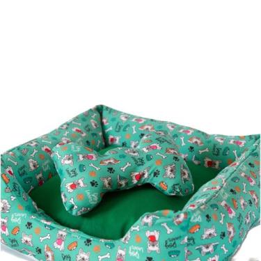Imagem de Cama Para Pet Com Almofada Em Forma De Osso Reforçada - Golden Moon