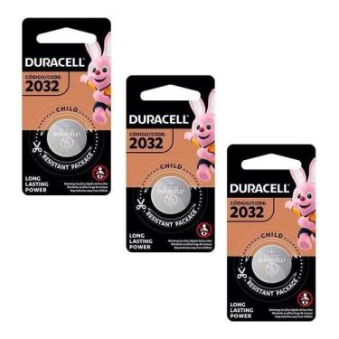 Imagem de 3 Pilhas Duracell Cr2032 3v Lítio Bateria Moeda