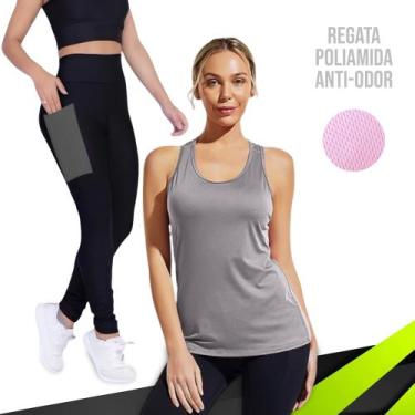 Imagem de Camiseta REGATA DRY FIT MALHA FRIA POLIAMIDA + Calça LEG LEGGING BOLSO