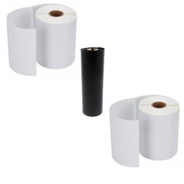 Imagem de 2 Etiquetas 10x15 + 1 Ribbon Elgin L42 Pró - Padrão Etiquetas