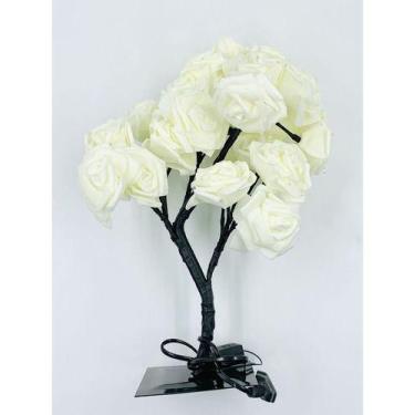 Imagem de Luminária Abajur De Árvore De Rosas Flor Artificial Led - oem, Rosa
