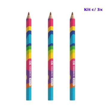 Imagem de Kit 03 Lápis de Cor Colorcis Multi Tamanho Big Jumbo CIS