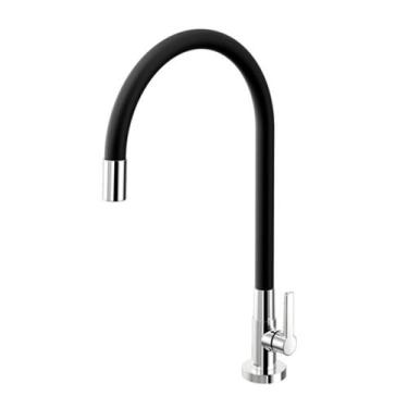 Imagem de Torneira Mesa Cozinha Galiflex Preta Cromada 00966957 Docol, Cromada e