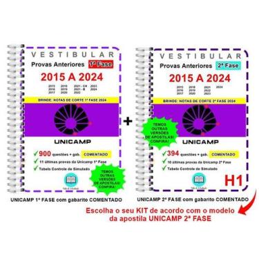 Imagem de Unicamp 1ª e 2ª Fase Provas 2015 a 2024 Gabarito Comentado - Sala Do E