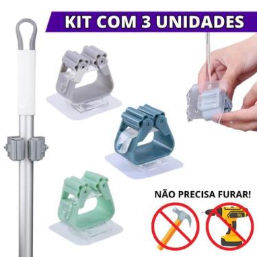 Imagem de Suporte Individual Para Vassoura Rodo Kit Lavanderia Gancho Organizado