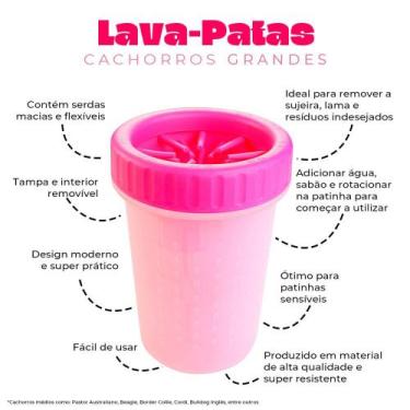 Imagem de Lava-Patas para Cachorros Grandes - Rosa - Napi
