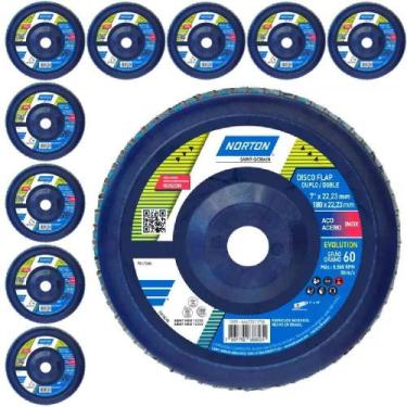 Imagem de Disco de Lixa Flap 7 POL Grão 60 com 10 Unidades NORTON