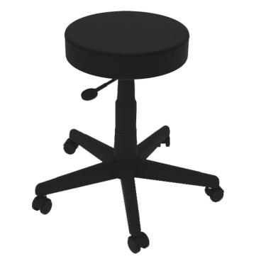 Imagem de Mocho Giratório Couro Preto Ajuste Altura