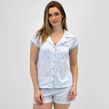 Imagem de Pijama Pzama Americano Estampado Manga Curta com Shorts Feminino-Feminino