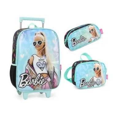 Imagem de Kit Mochila Com Rodinha Escolar Barbie + Lancheira +estojo Original-Unissex