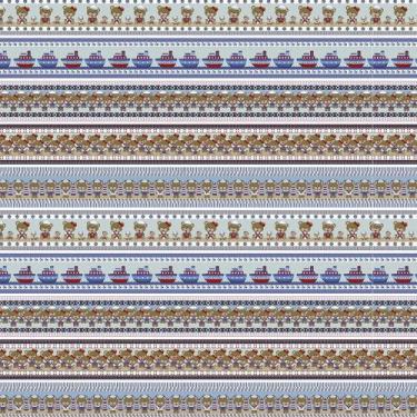 Imagem de Tecido Estampado para Patchwork - Ursinhos Marinheiros : Barrado Ursin