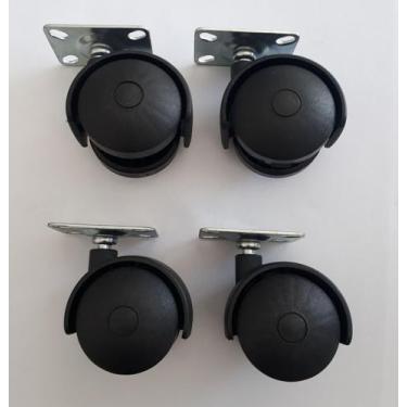 Imagem de Rodizio para móveis roda de nylon placa 30x45 mm kit s40 c até 90 kgs 