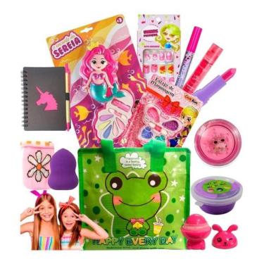 Imagem de Kit Maquiagem Infantil Batom Gloss Boneca Bolsa Sortida - Bf Fashion