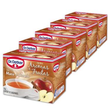Imagem de Chá Dr. Oetker Maçã e Canela Kit 5 Caixas 10 saquinhos