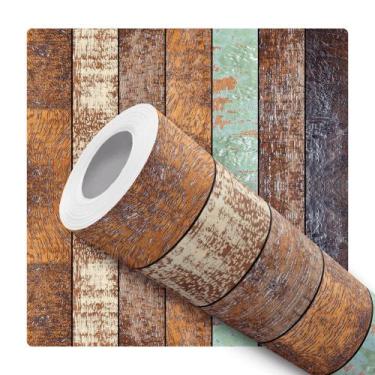 Imagem de Papel De Parede Adesivo Lavável Madeira Demolição 10m - DELIQUADROS, 1