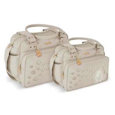 Imagem de Kit Bolsa Saída Maternidade Griff Bebê Impermeável 2 Peças Mala De Lux