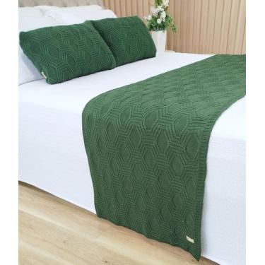 Imagem de Manta Peseira Tricot Cama King 260x60cm +2 Capa de Almofada N1 - USUFR