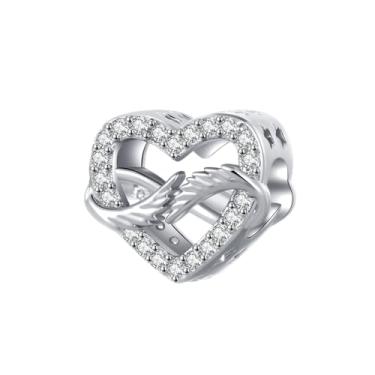 Imagem de MiiFort Pingente de coração infinito com asas de anjo In Loving Memory compatível com pulseiras Pandora Charms, One Size, Cobre, Sem Pedra Preciosa